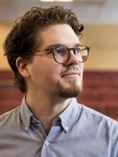 A man wearing glasses