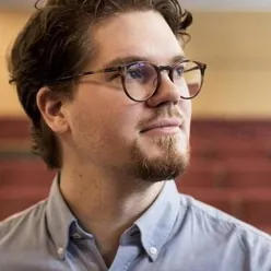 A man wearing glasses