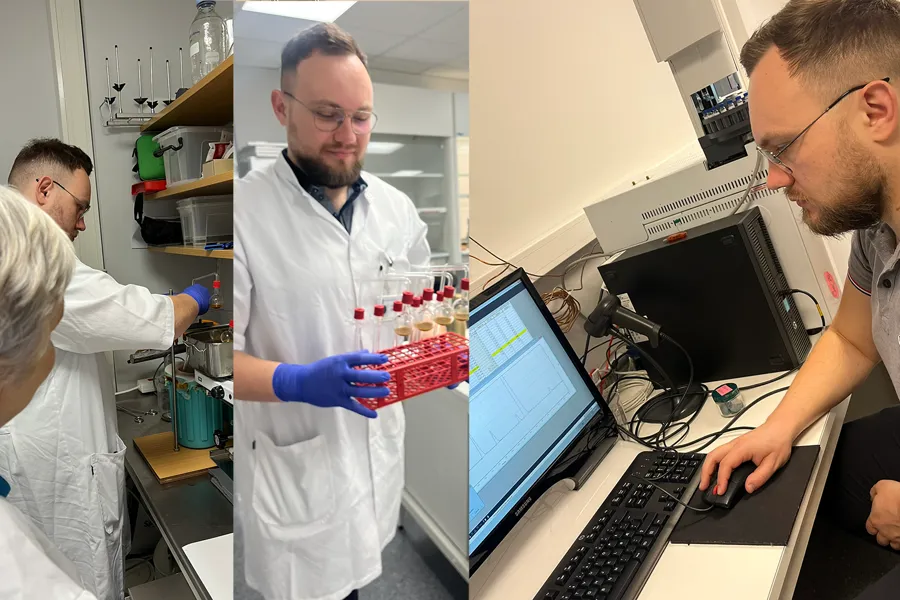 En gruppe mennesker i et laboratorium