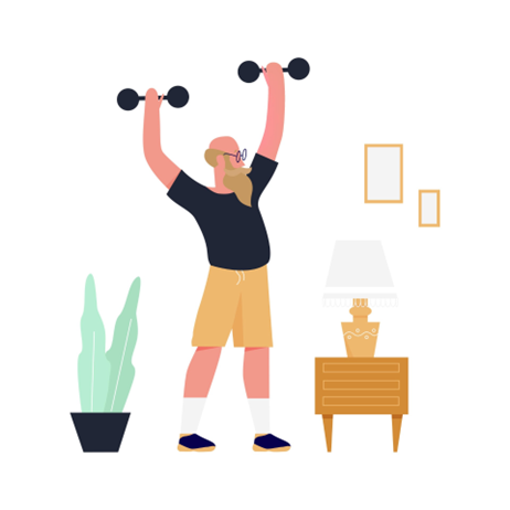 A person lifting weights