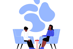 Noen få mennesker som sitter ved et bord