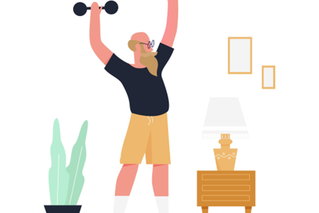 A person lifting weights